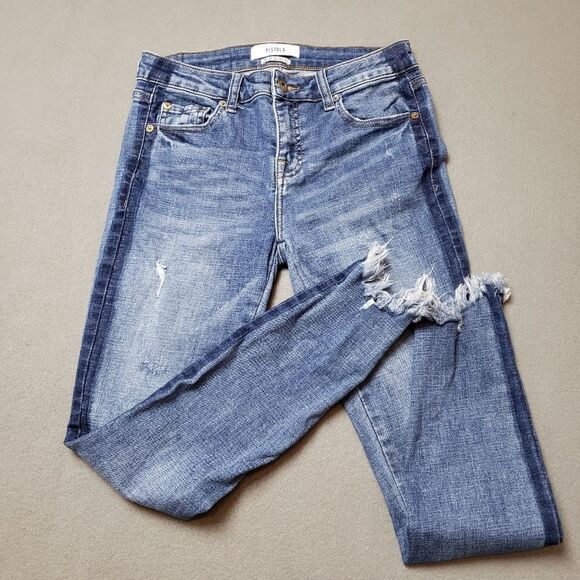 Pistola Womens Audrey Side Stripe Distressed Raw Hem P6730MTW-STT Jeans Size 25 - Picture 7 of 11